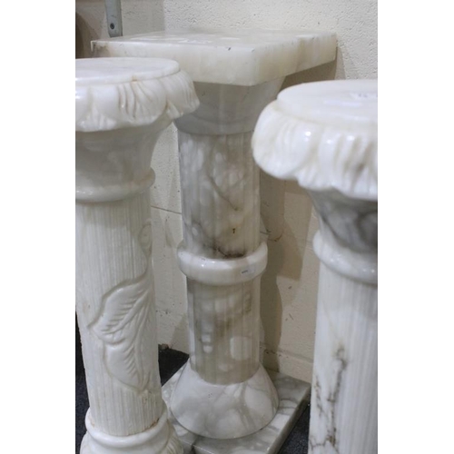 475A - Pair of Marble Jardiniere Stand, 65cm high together with Marble Jardiniere Stand with circular top, ... 