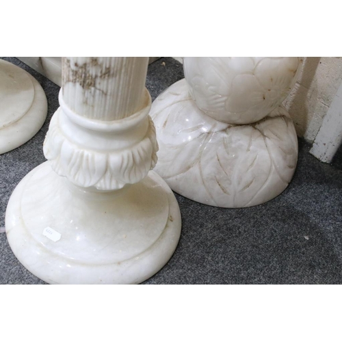 475A - Pair of Marble Jardiniere Stand, 65cm high together with Marble Jardiniere Stand with circular top, ... 