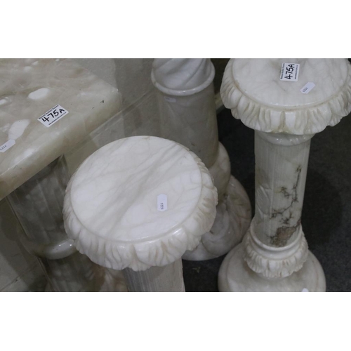 475A - Pair of Marble Jardiniere Stand, 65cm high together with Marble Jardiniere Stand with circular top, ... 