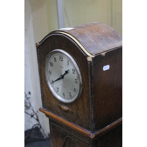 475B - Early 20th century ‘ Genalex ‘ Oak Grandmother Clock, 133cm high