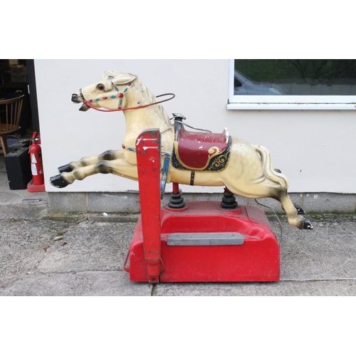 576 - Mid century Arcade Coin Operated Sit-on Child’s ‘ Horse ‘ Amusement Ride, 177cm long x 128cm high