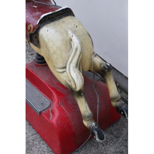 576 - Mid century Arcade Coin Operated Sit-on Child’s ‘ Horse ‘ Amusement Ride, 177cm long x 128cm high