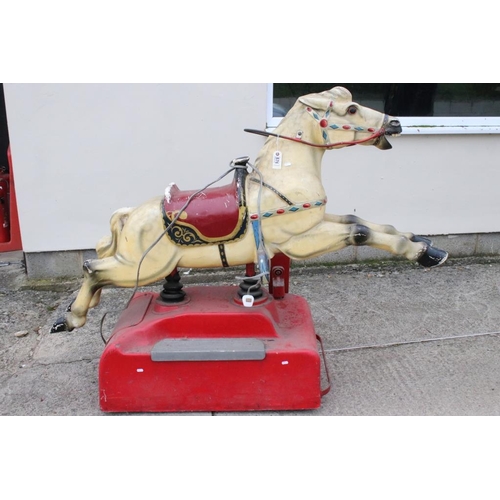 576 - Mid century Arcade Coin Operated Sit-on Child’s ‘ Horse ‘ Amusement Ride, 177cm long x 128cm high