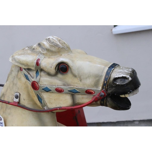 576 - Mid century Arcade Coin Operated Sit-on Child’s ‘ Horse ‘ Amusement Ride, 177cm long x 128cm high