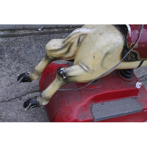 576 - Mid century Arcade Coin Operated Sit-on Child’s ‘ Horse ‘ Amusement Ride, 177cm long x 128cm high