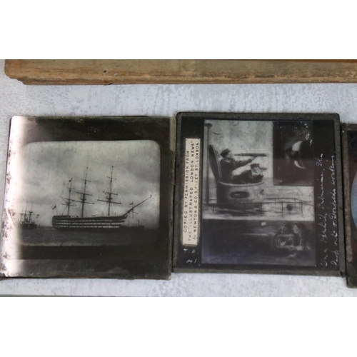 655 - Six boxes of magic lantern slides, subjects to include: cats, fishing scenes (Studies of Fisher Life... 