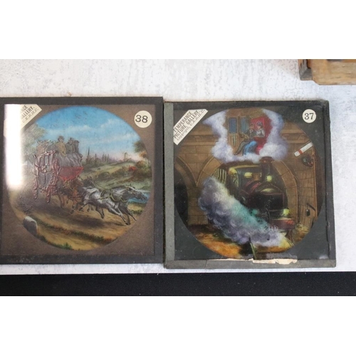 655 - Six boxes of magic lantern slides, subjects to include: cats, fishing scenes (Studies of Fisher Life... 