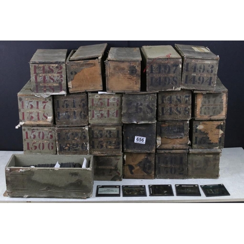 656 - Twenty four boxes of magic lantern slides of religious interest, to include: Tuesday before Easter, ... 