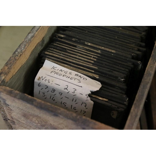 656 - Twenty four boxes of magic lantern slides of religious interest, to include: Tuesday before Easter, ... 