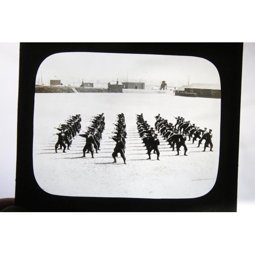 657 - Three boxes of magic lantern slides, subjects to include: naval interest, shipping, trains, blanks e... 