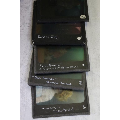 659 - Three boxes of magic lantern slides, subjects to include: religious interest, zoo animals including ... 