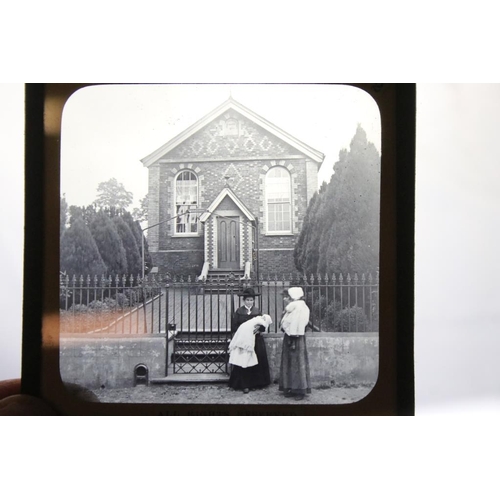 660 - Eight boxes of magic lantern slides, subjects to include: religious interest, hymns etc