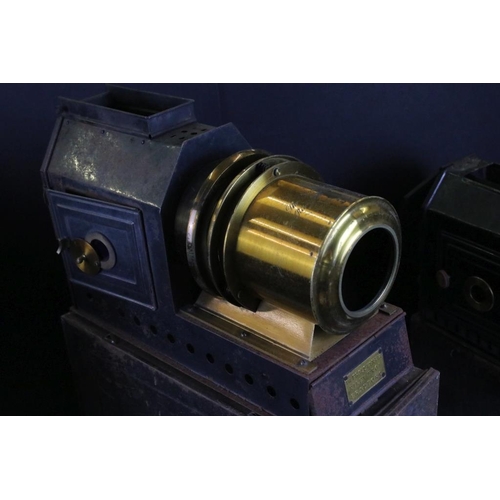 665 - Four magic lanterns / projectors to include The Praestantia - Riley Bros Bradford, Aldis electric sl... 