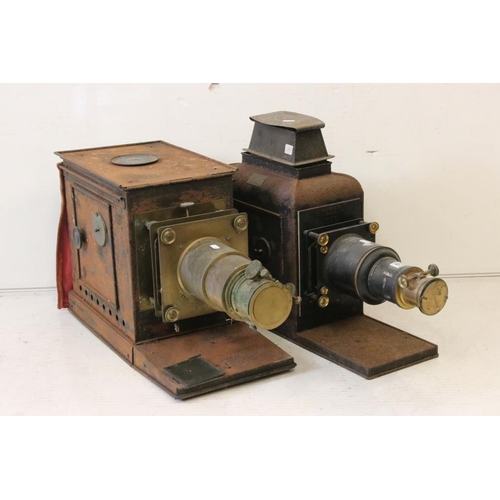 678 - Two Victorian magic lantern projectors to include a Newton & Co of London example. (In 'as found' co... 