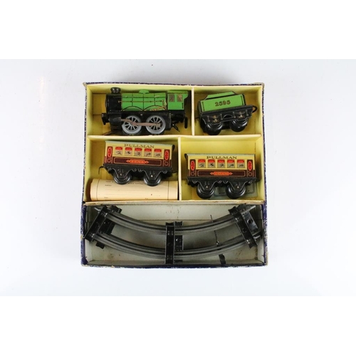 181 - Boxed Horny O Gauge MO Clockwork Passenger Train Set