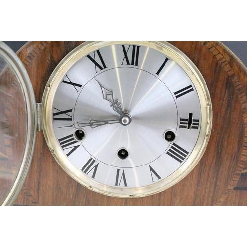 322 - Mixed Treen including Miniature Grandfather Clock, Oak Bookends, Westminster Chime Mantle Clock, etc