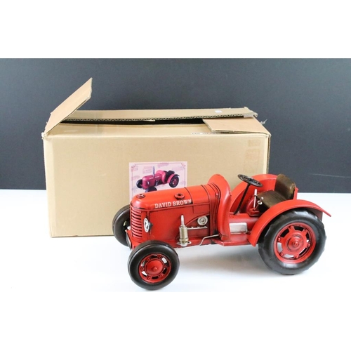 329 - Model David Brown Tractor with articulated wheels, made by Lesser & Pavey together with a similar Ro... 