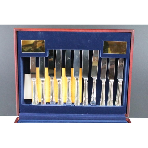 342 - Viners Parish collection cutlery canteen filled with silver plated cutlery with moulded handles, set... 