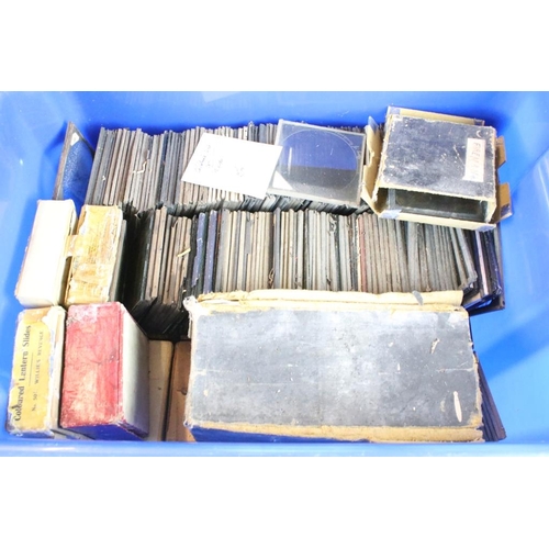 585 - One box of assorted magic lantern slides covering a wide range of subjects including biblical, topog... 