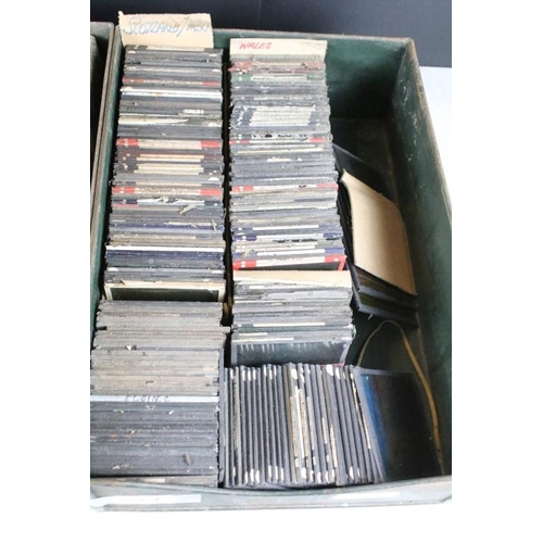 587 - Three boxes of magic lantern slides to include topographical; St Lucia, Turkey, USA and Canada (most... 