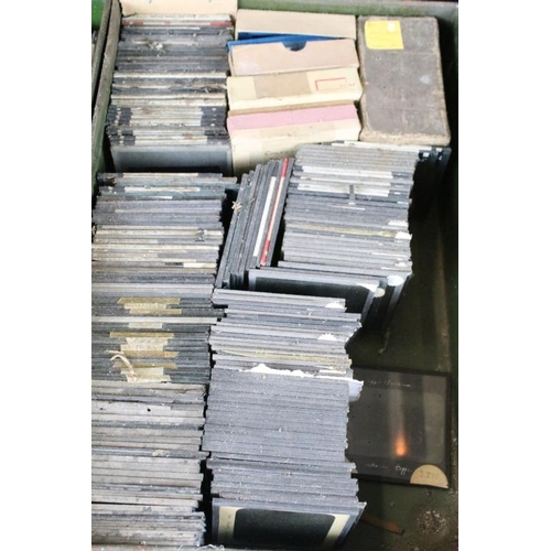 587 - Three boxes of magic lantern slides to include topographical; St Lucia, Turkey, USA and Canada (most... 