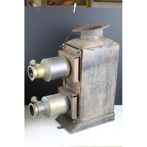 597 - A collection of five magic lantern slide projectors to include a Carpenter & Western Example.