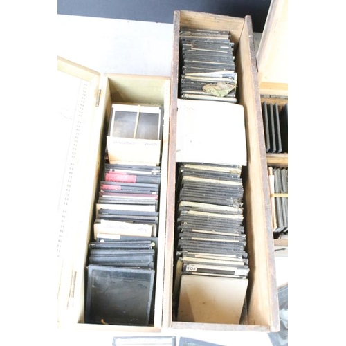 598 - A collection of over 150 magic lantern glass slides, mostly transportation related to include steam ... 