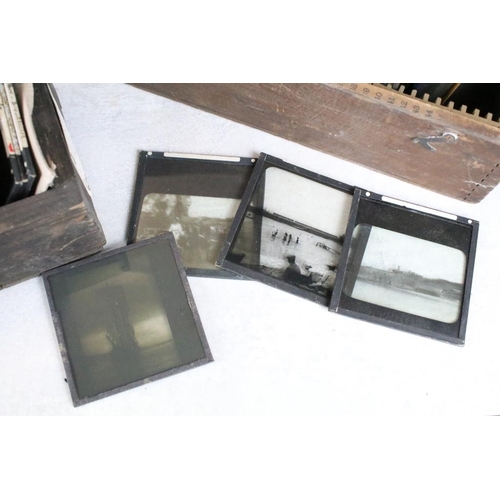 600 - A collection of over 100 magic lantern slides, mainly nautical to include sail boats, tall ships ...... 