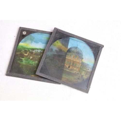 607 - A collection of approx 200 x glass magic lantern slides within seven boxes to include Religious, Ali... 