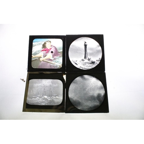 607 - A collection of approx 200 x glass magic lantern slides within seven boxes to include Religious, Ali... 