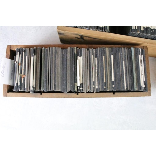 611 - Three boxes of magic lantern slides. Subjects to include topographical scenes; Bradford on Avon, Bat... 