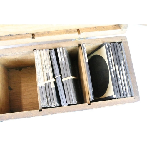 613 - Three boxes of magic lantern slides. Subjects to include birds (hand coloured), Royal related includ... 