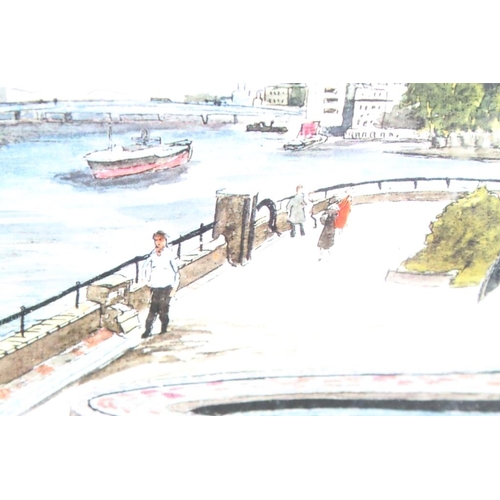 405 - Bernard Lee, a pair of London scenes, Tower Bridge: London, Queen Elizabeth II Dock, colour prints, ... 