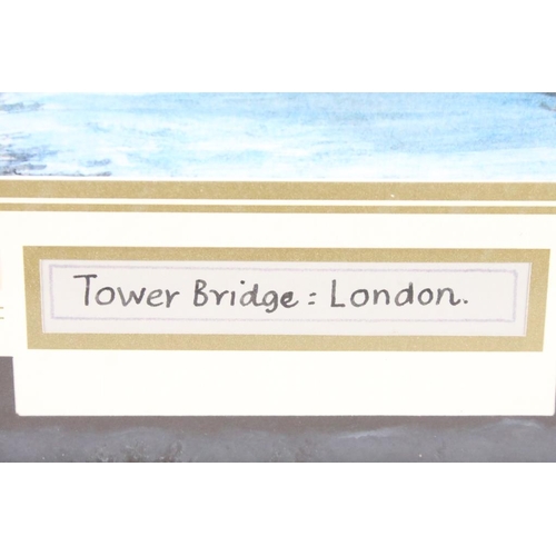 405 - Bernard Lee, a pair of London scenes, Tower Bridge: London, Queen Elizabeth II Dock, colour prints, ... 