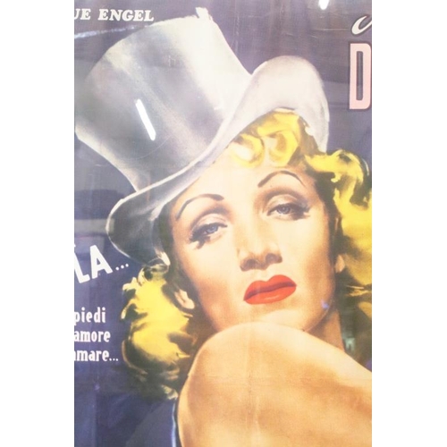 409 - Two film /movie posters, L'Angelo Azzurro, starring Marlene Dietrich and with Breakfast at Tiffany's... 