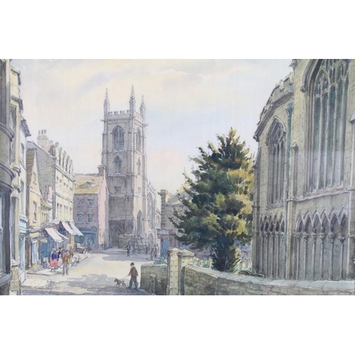 410 - Wilfrid Rene Wood (1888 - 1976), St John's Church, Stamford, watercolour, signed lower left and indi... 