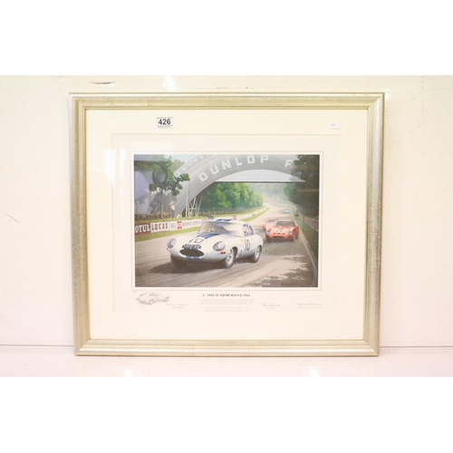 426 - Keith Woodcock, E-Type at Tertre Rouge 1962, limited edition print 3/475, signed in pencil lower rig... 