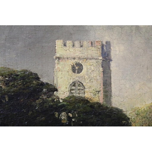 433 - James Mudd (1821 - 1906), church and grounds, oil on canvas, signed lower right and dated 1889, 57 x... 