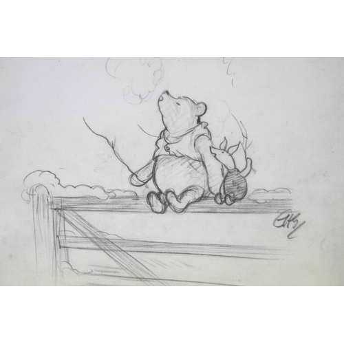 441 - Ernest Howard Shepard (1879 - 1976), a set of eight Winnie the Pooh sketches, House at Pooh Corner a... 