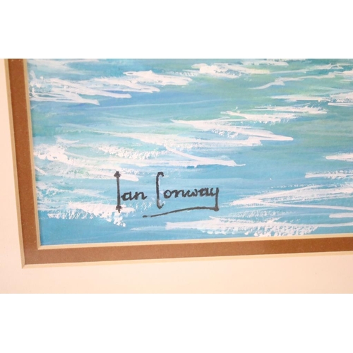 457 - Ian Conway, ' Day sailing in the Estuary ', watercolour, signed lower left, title label verso, frame... 