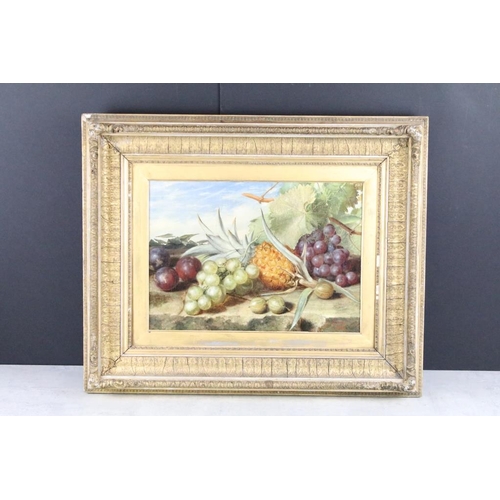 464 - J Tibbits, still life of fruit, oil on canvas, signed lower right and dated 1866, 24 x 34cm, gilt fr... 