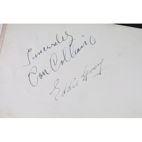 196 - A 1930's autograph book complete with contents to include autographs by Max Miller, jimmy Nervo, Tom... 