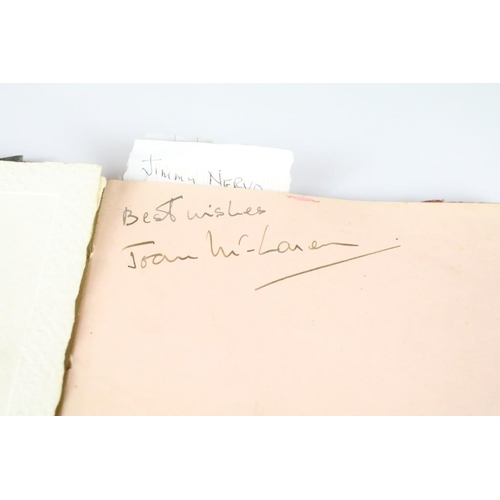 196 - A 1930's autograph book complete with contents to include autographs by Max Miller, jimmy Nervo, Tom... 