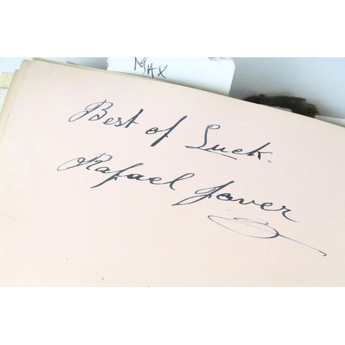 196 - A 1930's autograph book complete with contents to include autographs by Max Miller, jimmy Nervo, Tom... 