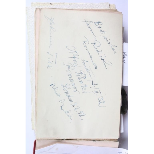 196 - A 1930's autograph book complete with contents to include autographs by Max Miller, jimmy Nervo, Tom... 