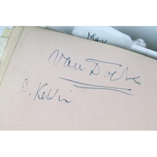 196 - A 1930's autograph book complete with contents to include autographs by Max Miller, jimmy Nervo, Tom... 