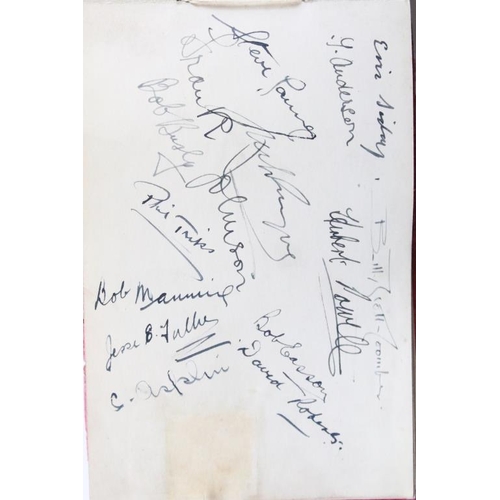 196 - A 1930's autograph book complete with contents to include autographs by Max Miller, jimmy Nervo, Tom... 