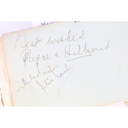 196 - A 1930's autograph book complete with contents to include autographs by Max Miller, jimmy Nervo, Tom... 