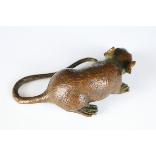 204 - An ornamental Chinese bronze rat, approx 8.5cm in length.