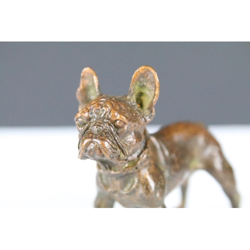 211 - An ornamental bronze figure of a French bulldog, stands approx 6cm in height.